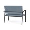 Lesro Newport 2 Seat Tandem Seating Metal Frame No Center Arms, Charcoal, RS Rain Song Upholstery NP1501 - alternate 2
